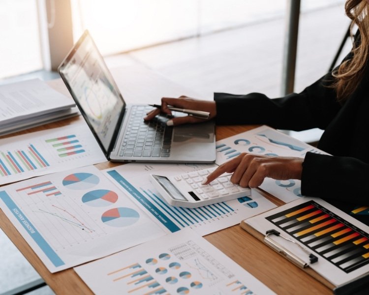 Lady working out her tax